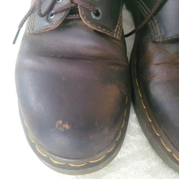 DR. MARTENS AIRWAIR brown leather classic lace-up oxfords work shoes, Men's 10 - Picture 2 of 13